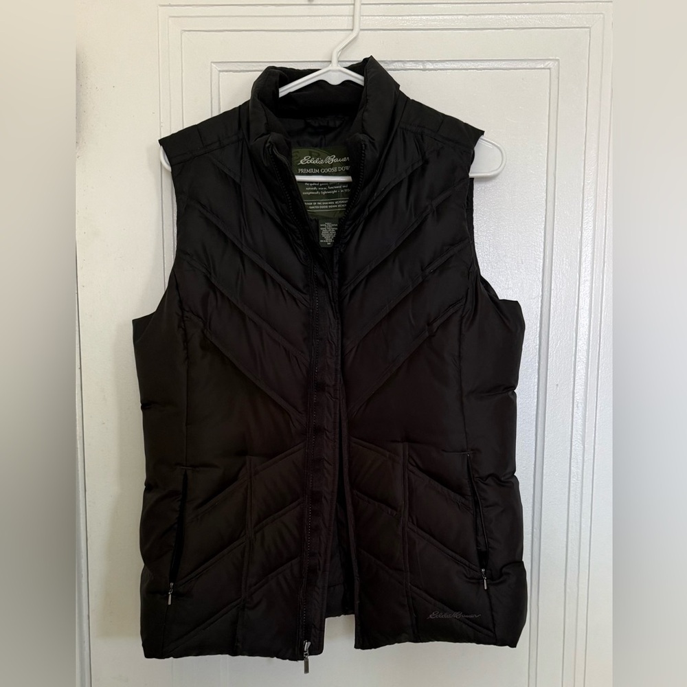 Eddie Bauer Black Goose Down Vest - Sz M